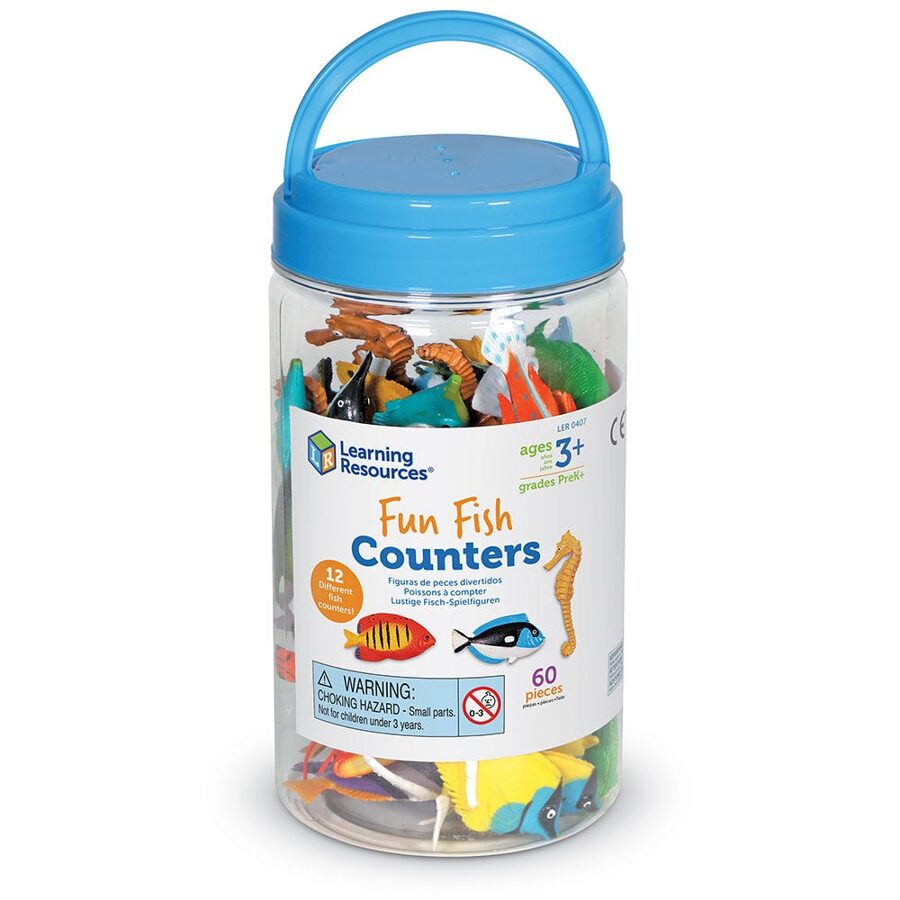 Spēļu zivtiņas - skaiti un šķiro - Fun Fish Counters (Set of 60) | kods LER 0407 | bērniem 3-10g, 
