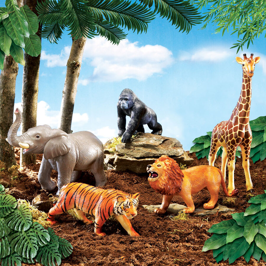 Lielizmēra Džungļu dzīvnieku figūriņas - Jumbo Jungle Animals | kods LER 0693 | bērniem 18mēneši-6g.