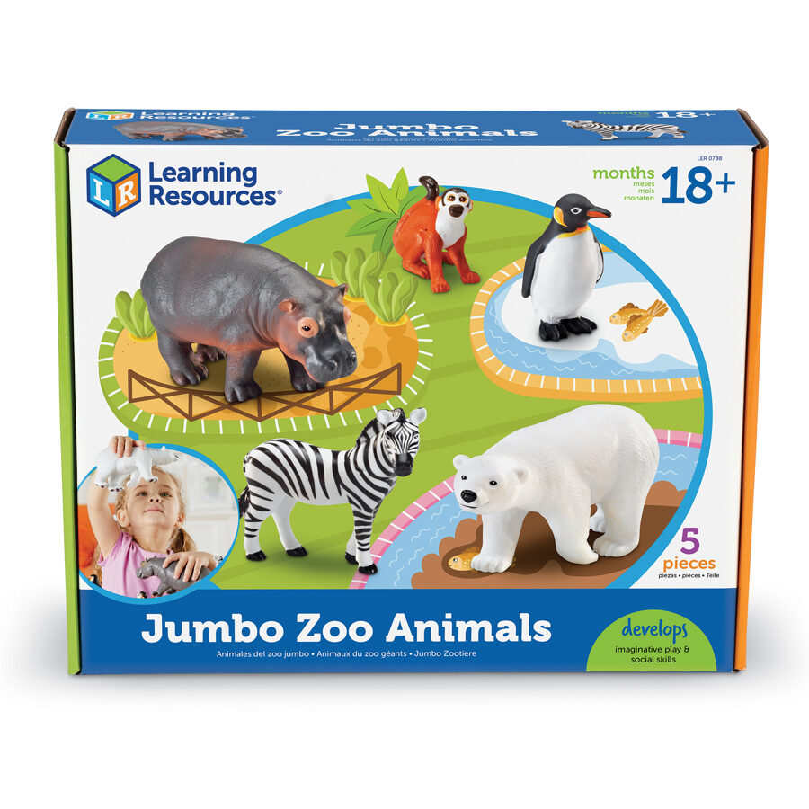 Lielizmēra Zoo Dzīvnieku figūriņas - Jumbo Zoo Animals | kods LER0788 | bērniem 18mēn.-6g. 