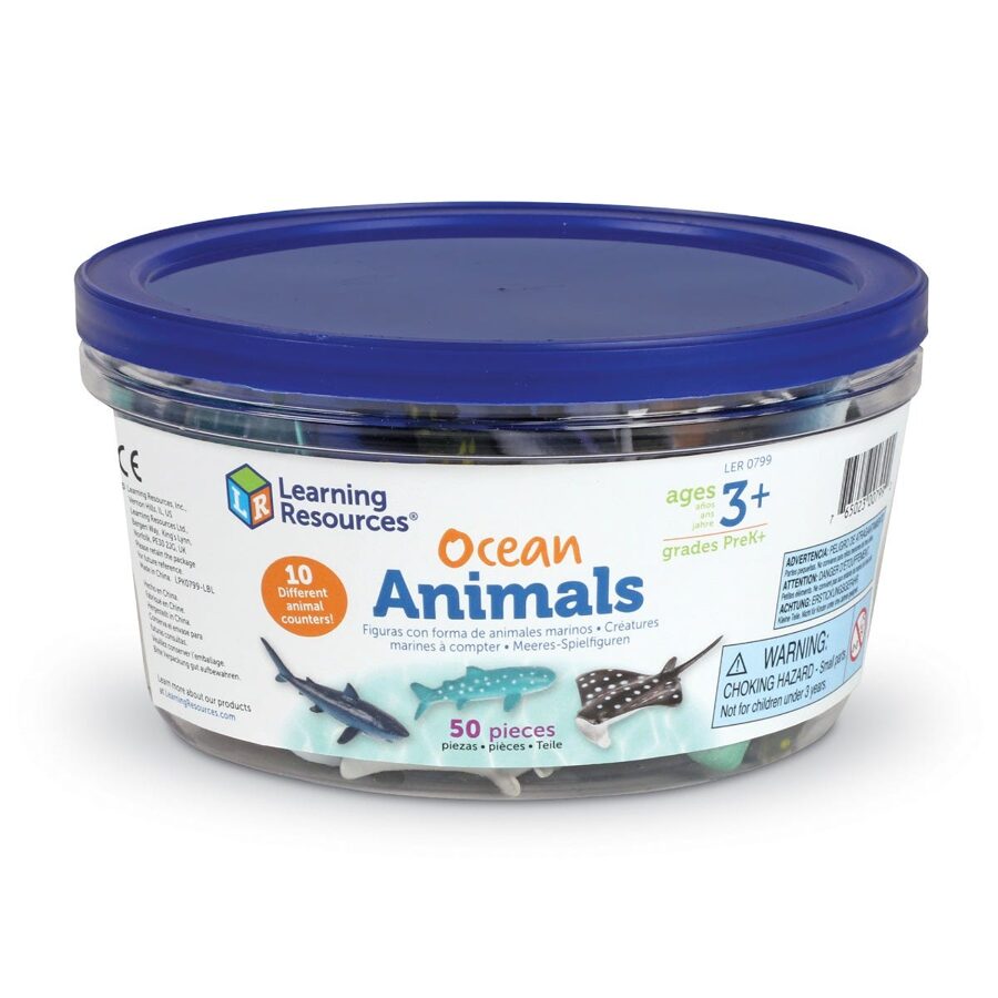 .. iepazīsti, saskaiti daudzos Okeāna Dzīvniekus - figūriņas - Ocean Counters (Set Of 50) | kods LER0799 | bērniem 3-7g. 