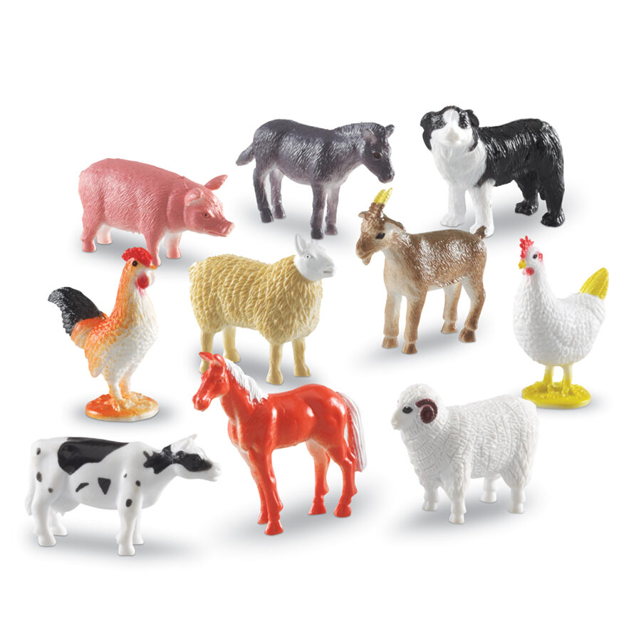 .. saskaiti, iepazīsti Lauku sētas dzīvniekus - figūriņas - Farm Animal Counters (Set of 60) | kods LER0810 | Bērniem 3-10g.