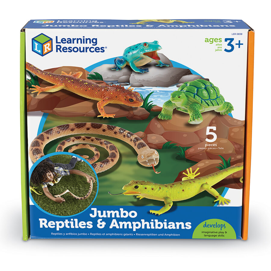Lielizmēra Rāpuļu figūriņas - Jumbo Reptiles & Amphibians | kods LER 0838 | bērniem 3-8g.