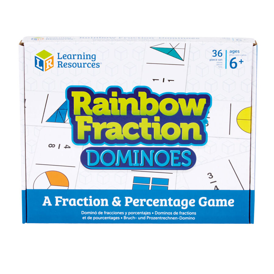 .. mācies izprast daļas ar prieku - Varavīksnes Daļu Domino - Rainbow Fraction® Dominoes | kods LSP 2503-UK | bērniem 6-10g