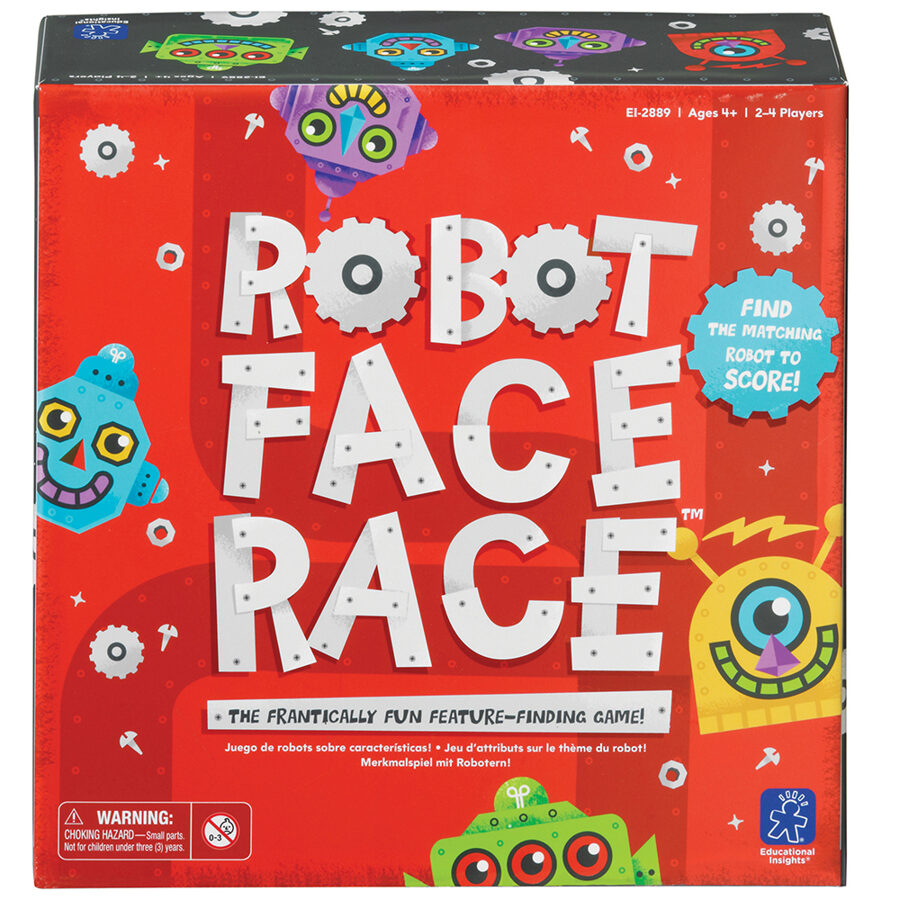 Jautra spēle visai ģimenei - galda spēle - Robot Face Race™ Attribute Game | kods EI-2889 | bērniem 4-8g.