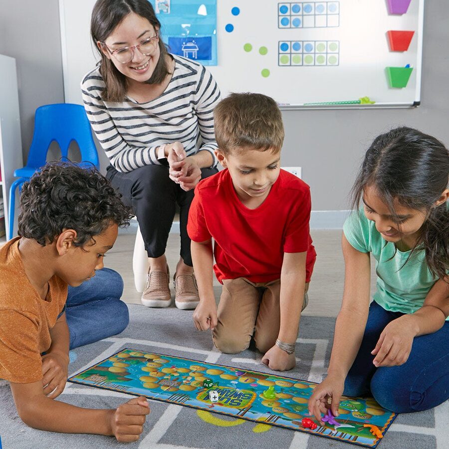 Uzmanību! Purvā krokodils! Aizraujoša saskaitīšanas un atņemšanas galda spēle - Sum Swamp™ Addition & Subtraction Game | kods LER 5052 | bērniem 5-10g.