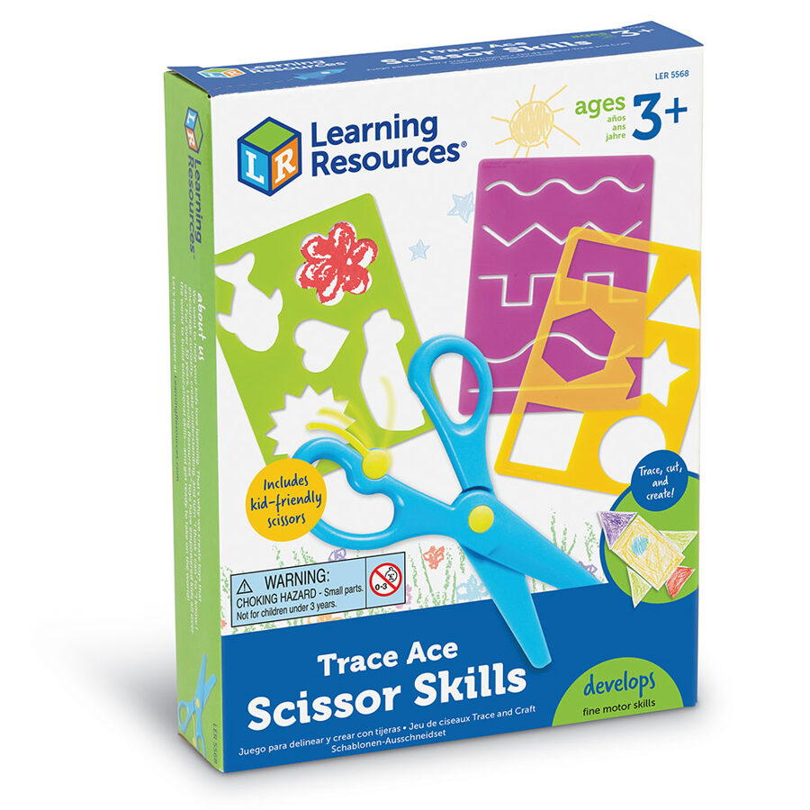 Trafaretu komplekts - ar bērniem draudzīgām šķērēm - Trace Ace Scissor Skills Set | kods LER 5568 | bērniem 3-10g.