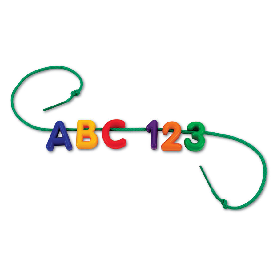 Lielais 260 alfabēta burtu 15 auklu komplekts - Uppercase Lacing Alphabet | kods LER 6401 | bērniem 3-10g.