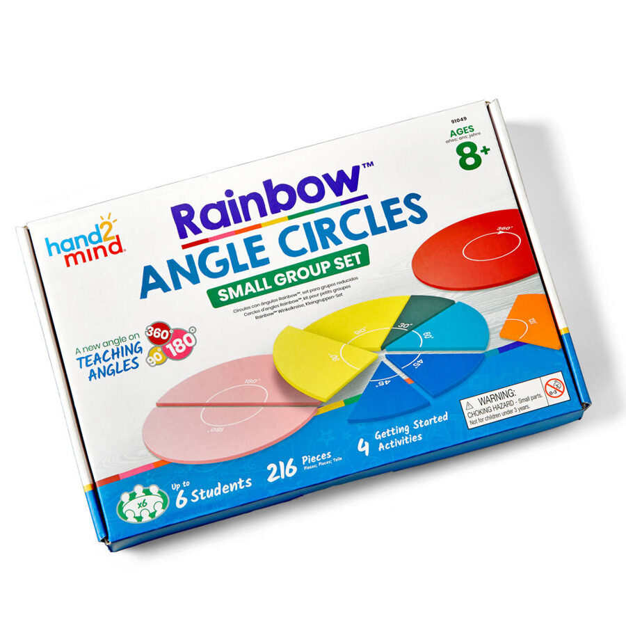  6 skolēnu komplekts - Varavīksnes Leņķu Demonstrēšanas Apļi - Rainbow™ Angle Circles (Set Of 6) | kods 91049 | bērniem 8-12g.