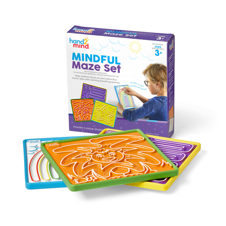 Uzmanības un elpošanas vingrinājumu 6 labirintu komplekts - Mindful Maze Set | kods 93247 | bērniem 3-7g. 