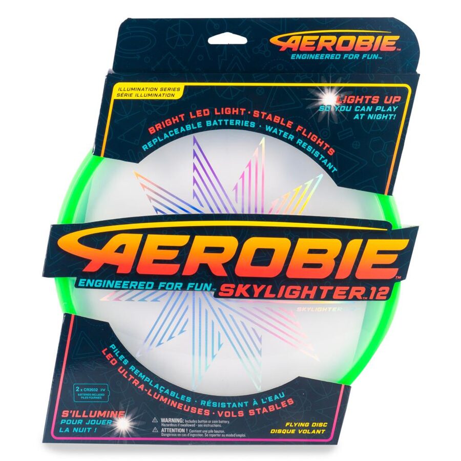 .. turpiniet jautrību naktī ar Aerobie Skylighter Disc 