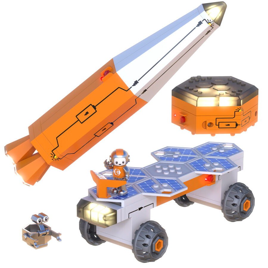 .. uzbūvē raķeti - dodies misijā - konstruktors bērniem - Circuit Explorer® Rocket: Mission – Lights | kods EI-4200 | bērniem 6-10g.