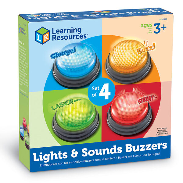 Gaismas un Skaņas Signāla Pogas - Lights and Sounds Buzzers (Set of 4) | kods LER 3776 | bērniem 3-10g. 