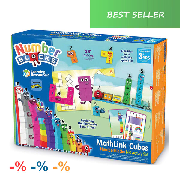 AKCIJA %% - Jautrā un iemīļotā Skaitlīšu Spēle -  MathLink® Cubes Numberblocks 1-10 Activity Set | kods LSP 0949-UK | bērniem 3+ 